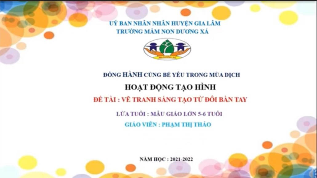 Hoạt động tạo hình: Sáng tạo từ đôi bàn tay
